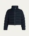 Moncler Thoiry Sparkly Down Puffer Jacket In Navy