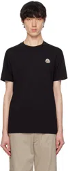 Moncler Set Of Three Cotton T-shirts With Logo Patch In 999 - Black