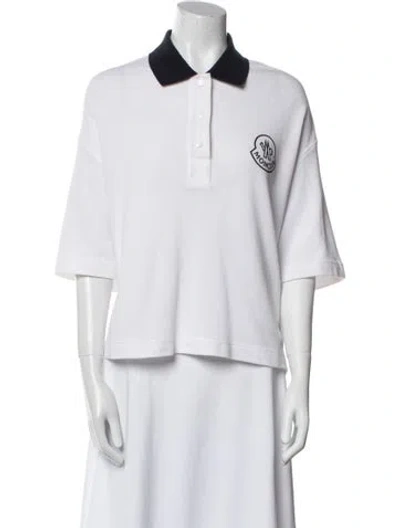 Pre-owned Moncler Three-quarter Sleeve Polo In White