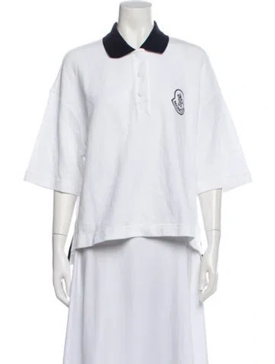Pre-owned Moncler Three-quarter Sleeve Polo In White