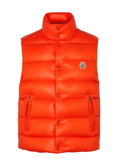 Moncler Tib Quilted Shell Gilet In Orange