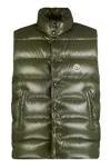 Moncler Olive Tibb Down Gilet In Green