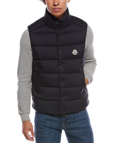 Moncler Tibb Water Repellent Down Puffer Vest In Blue