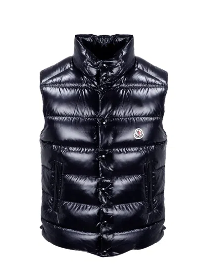 Moncler Tibb Gilet With A High Neck In Blue