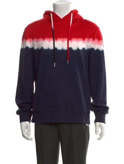 Pre-owned Moncler Tie-dye Print Crew Neck Hoodie In Blue