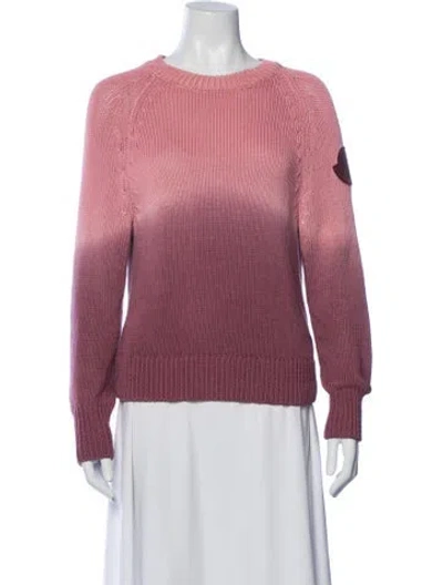 Pre-owned Moncler Tie-dye Print Crew Neck Sweater In Pink