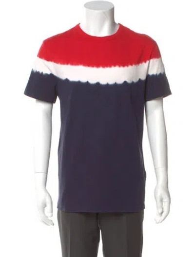 Pre-owned Moncler Tie-dye Print Crew Neck T-shirt In Blue