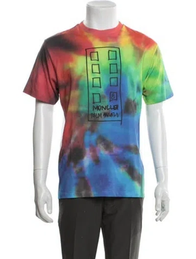 Pre-owned Moncler Tie-dye Print Crew Neck T-shirt In Green