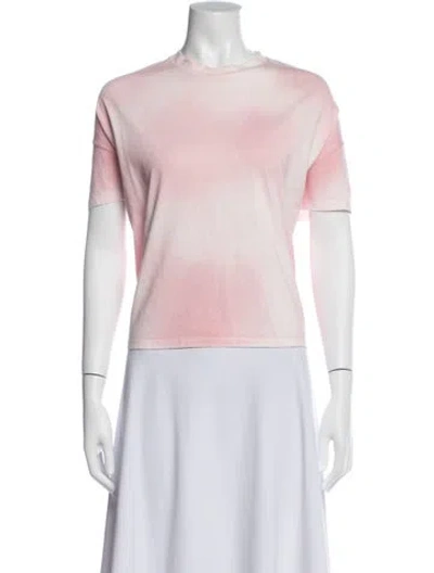 Pre-owned Moncler Tie-dye Print Crew Neck T-shirt In Pink
