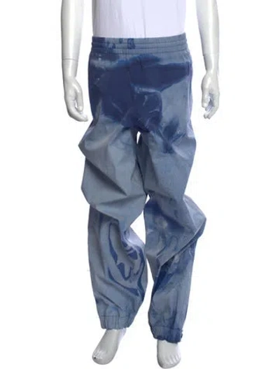 Pre-owned Moncler Tie-dye Print Sweatpants In Blue