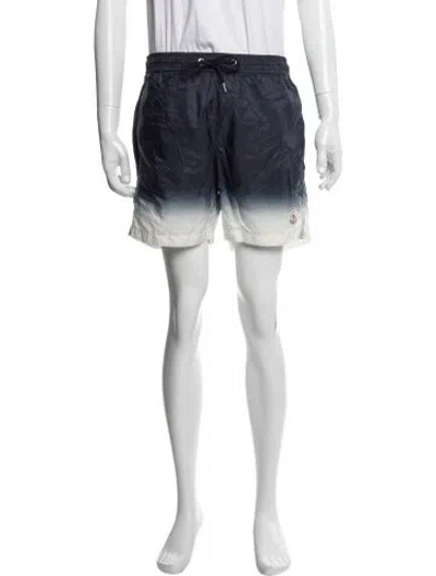 Pre-owned Moncler Tie-dye Print Swim Trunks In Blue
