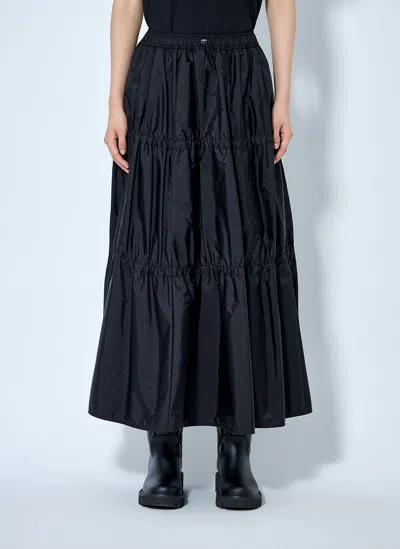 Moncler Tiered Shell Midi Skirt In Blue