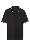 Moncler Cotton Polo Shirt In Black