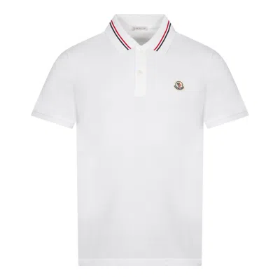 Moncler Tipped Polo Shirt In White