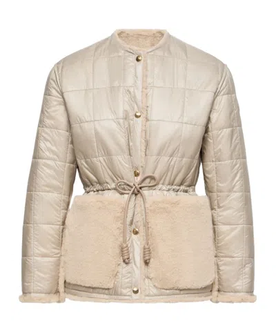 Moncler Tipule Reversible Short Down Jacket In Neutral