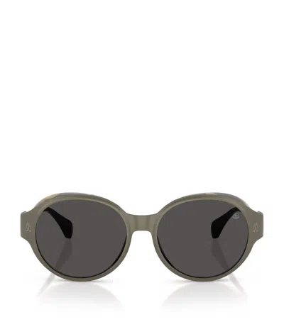 Moncler Titanium Auros Round Sunglasses In Grey