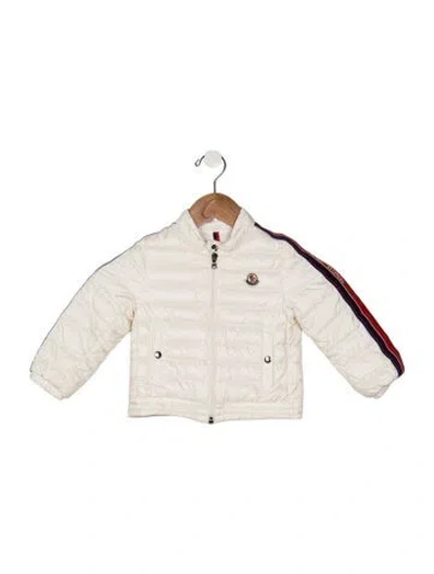 Pre-owned Moncler Babies' Toddler Boys Branded Pattern Printed Jacket In White