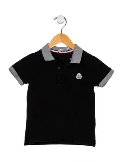 Pre-owned Moncler Babies' Toddler Boys' Collared Short Sleeve Shirt In Black