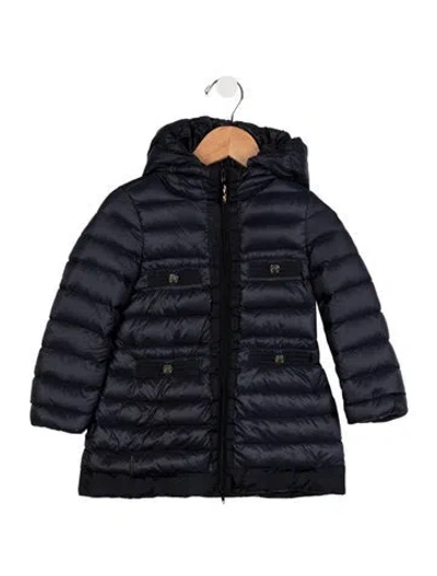 Pre-owned Moncler Babies' Toddler Boys' Embroidered Down Coat In Blue