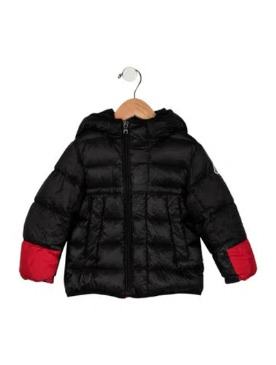 Pre-owned Moncler Babies' Toddler Boys' Embroidered Down Jacket In Black