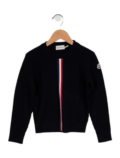 Pre-owned Moncler Babies' Toddler Boys' Embroidered Sweater In Blue
