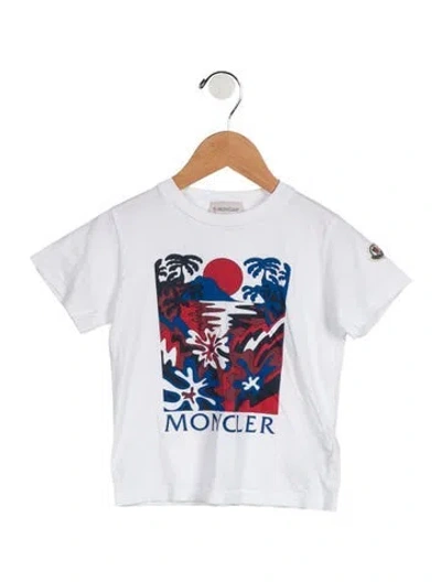 Pre-owned Moncler Babies' Toddler Boys' Graphic Print T-shirt In White