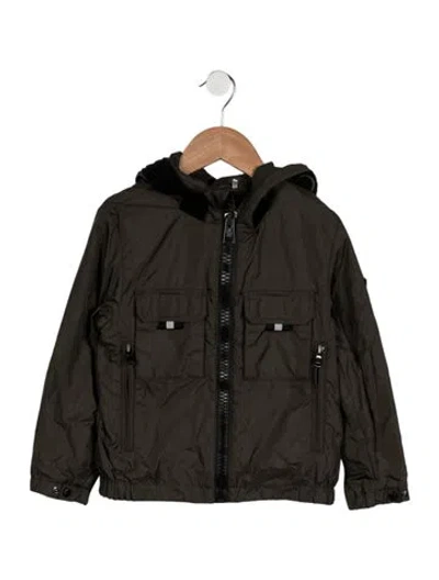 Pre-owned Moncler Babies' Toddler Boys' Windbreaker Jacket In Green