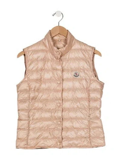 Pre-owned Moncler Babies' Toddler Girls Branded Puffer Vest In Pink
