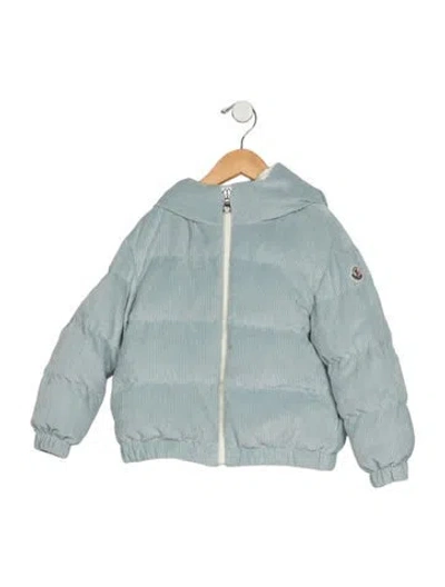 Pre-owned Moncler Babies' Toddler Girls Branded Zip Closure Jacket In Blue