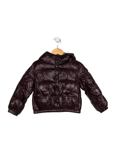 Pre-owned Moncler Babies' Toddler Girls' Down Puffer Coat In Burgundy