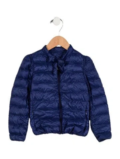 Pre-owned Moncler Babies' Toddler Girls' Down Puffer Jacket In Blue