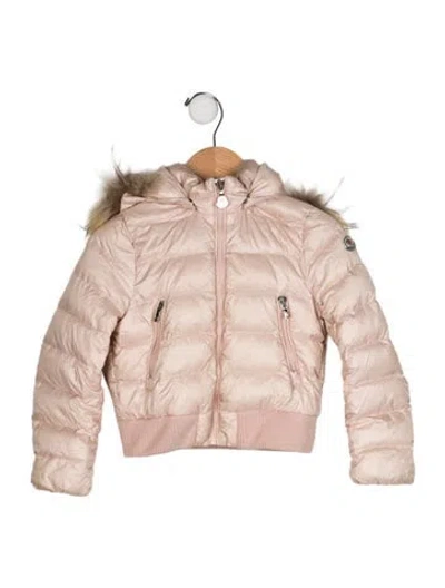Pre-owned Moncler Babies' Toddler Girls' Down Solid Coat In Pink