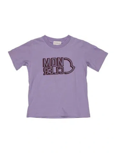 Pre-owned Moncler Babies' Toddler Girls' Logo Short Sleeve Shirt In Purple