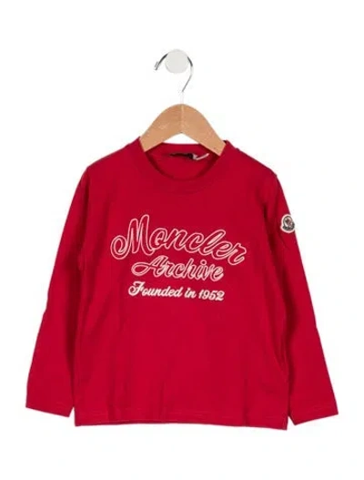 Pre-owned Moncler Babies' Toddler Girls' Pattern Print Long Sleeve Shirt In Red
