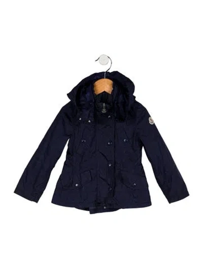 Pre-owned Moncler Babies' Toddler Girls' Rain Jacket In Blue