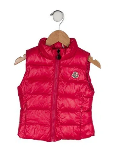 Pre-owned Moncler Babies' Toddler Girls' Solid Down Vest In Pink