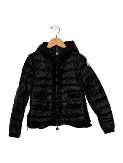 Pre-owned Moncler Babies' Toddler Girls Studded Down Jacket In Black