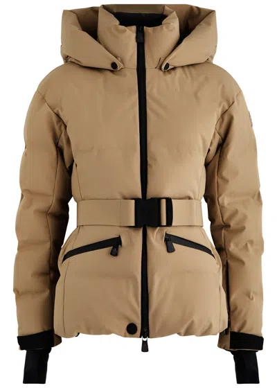 Moncler Tolima Quilted Hooded Shell Ski Jacket In Beige
