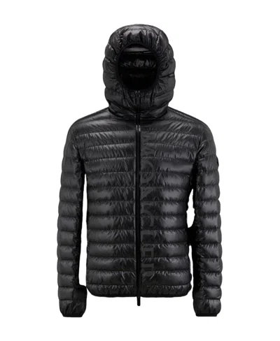 Moncler Tonal Logo-print Padded Jacket In Black