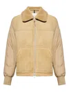 Moncler Tonnay Shearling Padded Jacket In Brown