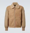 Moncler Tonnay Suede And Shearling Down Jacket In Brown