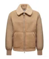 Moncler Tonnay Suede And Shearling Down Jacket In Brown