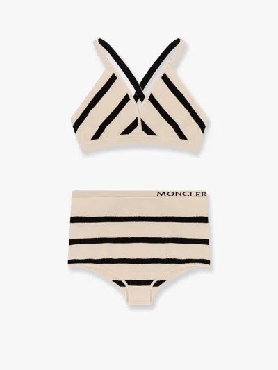 MONCLER TOP AND CULOTTE STRIPED  COTTON BLEND SET