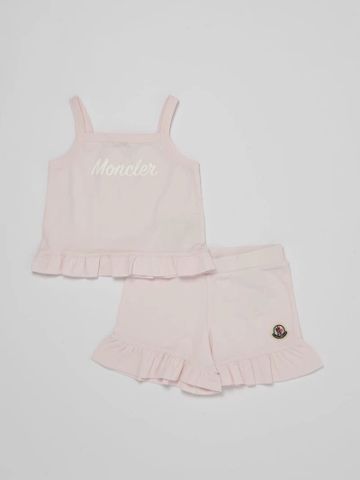 Moncler Babies' Top+shorts Suit In Rosa
