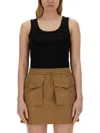Moncler Logo-embroidered Stretch-cotton Tank In Black