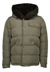 Moncler Mens Marcelettes Hooded Teddy-trimmed Short Down Jacket In Green