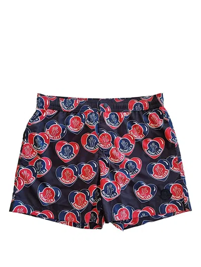 Moncler Logo-print Swim Shorts In Blue