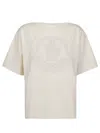 Moncler Woman T-shirt Cream Size M Cotton In White