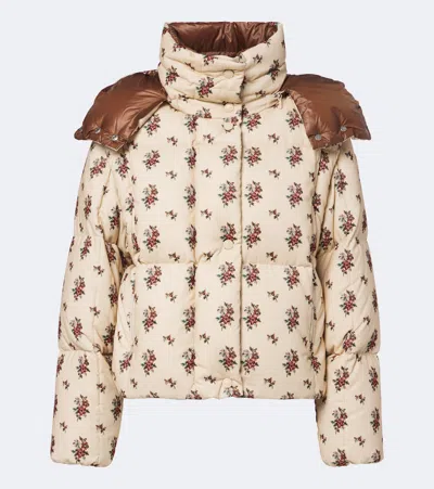 Moncler Torcol Convertible Corduroy Down Jacket In Neutral