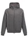 Moncler Torrani Short Down Jacket In Gray